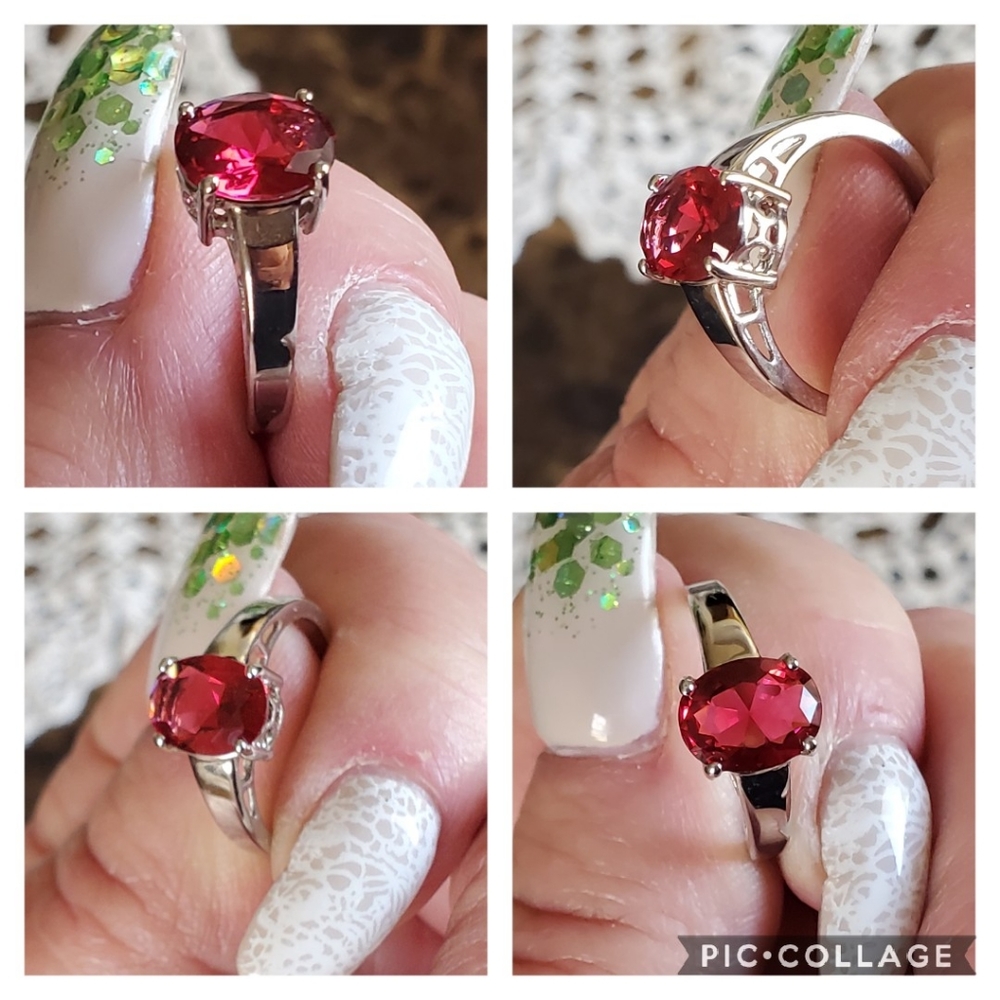 Genuine 2ct Ruby Solitaire Ring Size 6 - image 4